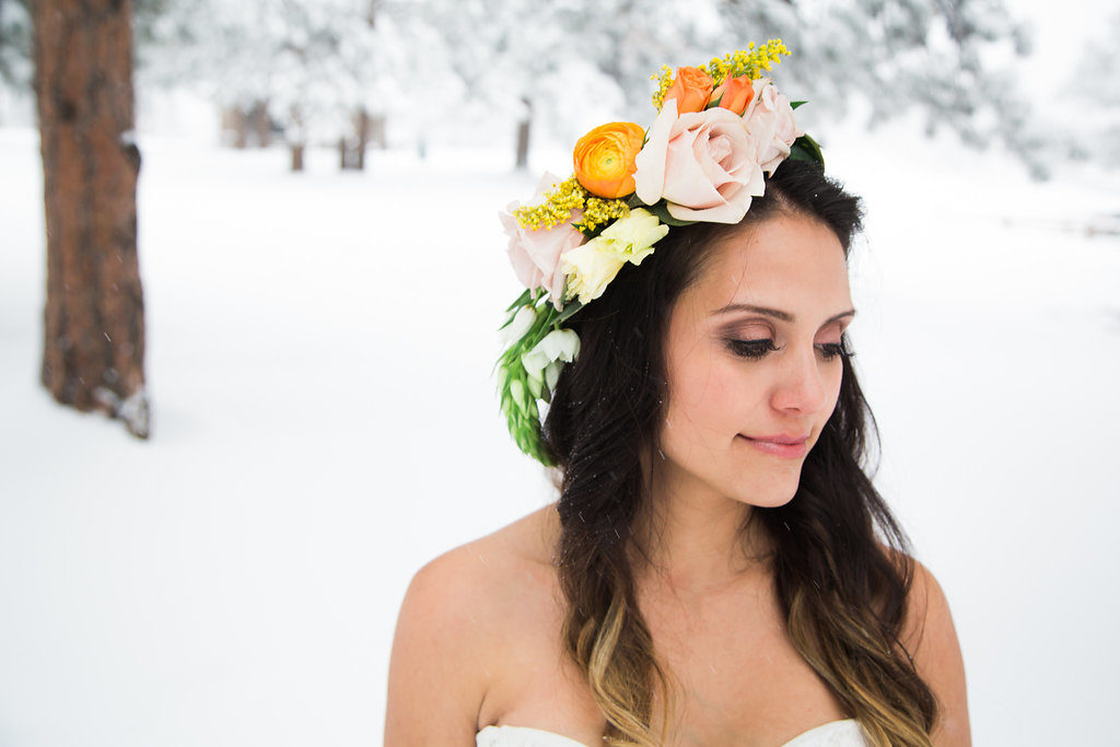 colorado winter wedding bride