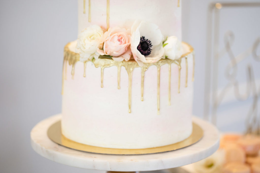 closeup of drip cake
