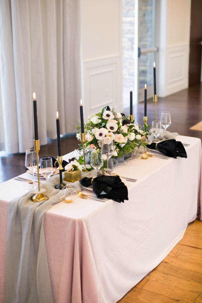 romantic modern table for wedding